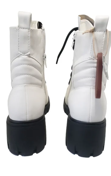 MIA Tauren Faux Leather Combat Boots Women's Size 9 Chassidy White Malta - Picture 9 of 16
